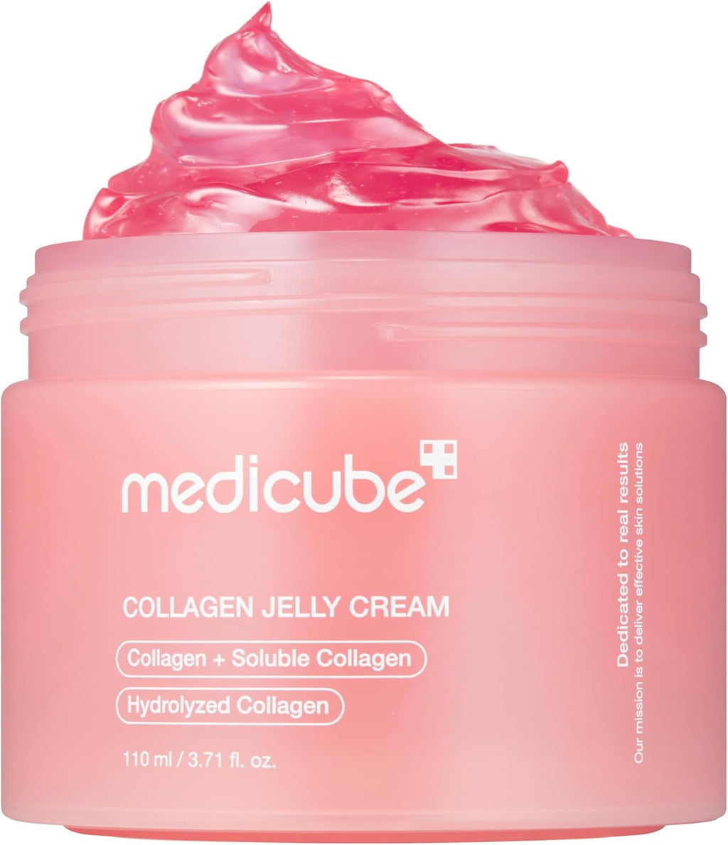 medicube Jelly Cream with Collagen, Niacinamide | Crema Viso con Collagene Idrolizzato, Effetto Idratazione & Glow 24 Ore, Pelle Più Voluminosa e Compatta, 110ml