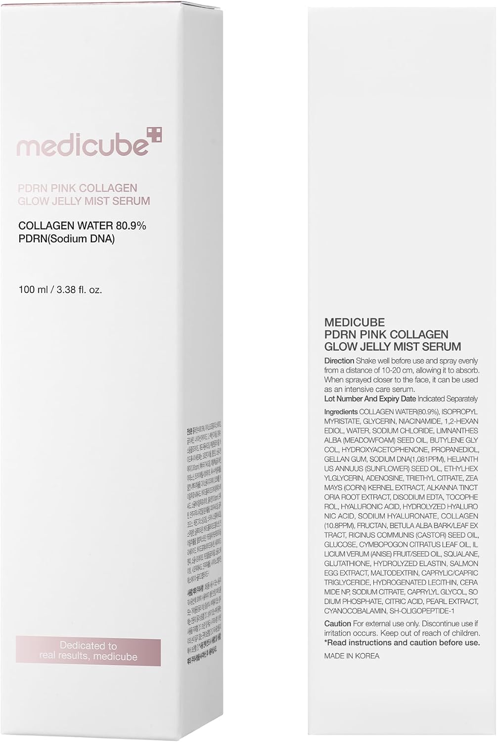medicube Jelly Mist Serum with Pink PDRN Collagen | Spray Jelly Doppia Texture con Niacinamide, Ceramidi e Acido Ialuronico, Idratazione, Luminosità e Pelle Rimpolpata, 100 ml