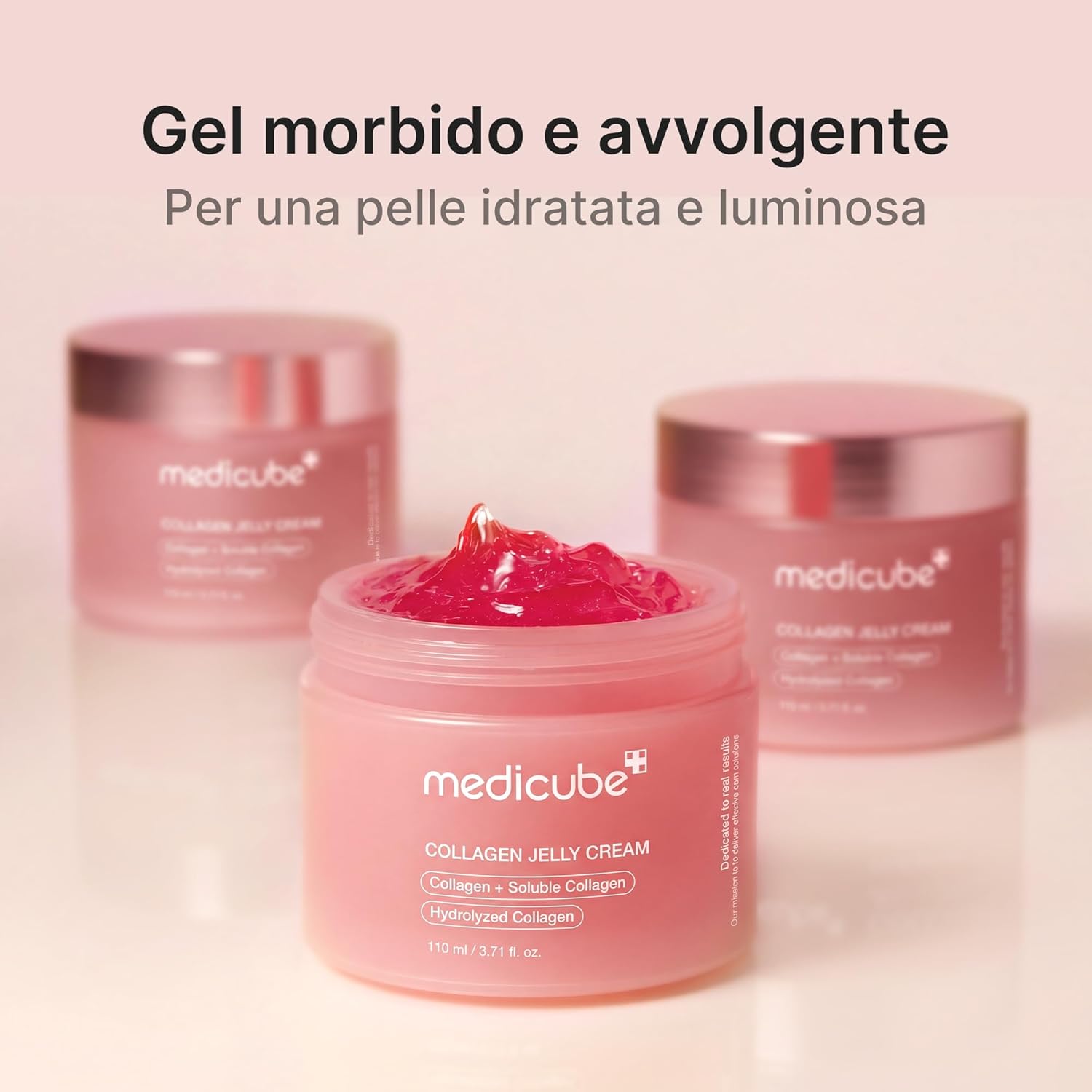 medicube Jelly Cream with Collagen, Niacinamide | Crema Viso con Collagene Idrolizzato, Effetto Idratazione & Glow 24 Ore, Pelle Più Voluminosa e Compatta, 110ml