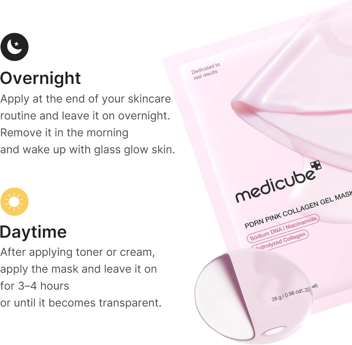 1 pezzo di Maschera Hydrogel PDRN Salmone & Collagene — Glass Skin Coreana Overnight