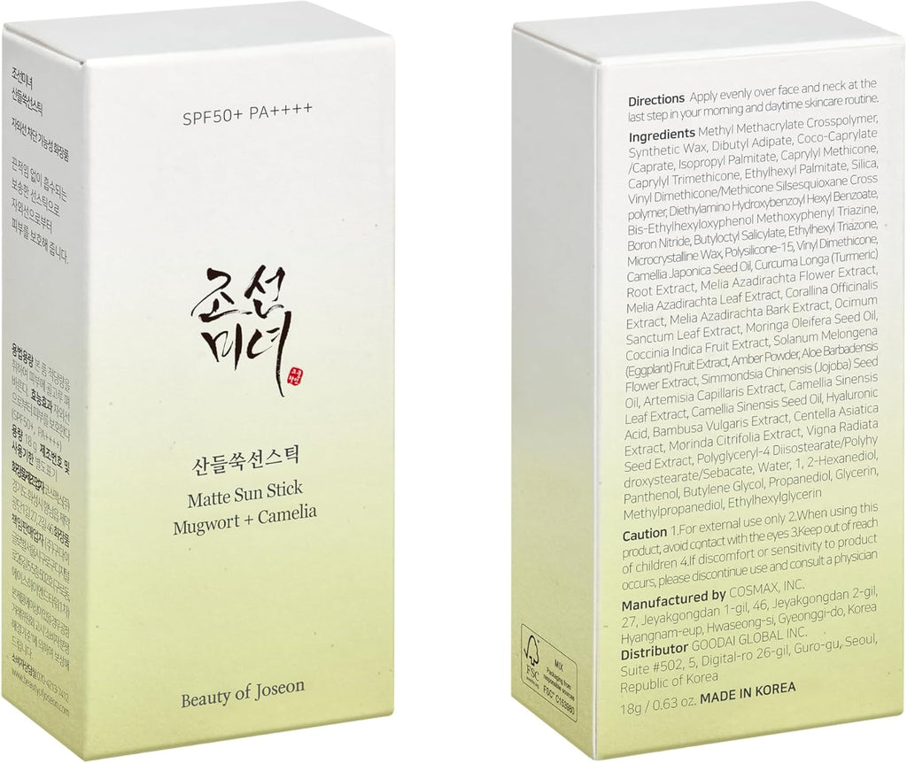 Beauty of Joseon – Matte Sun Stick SPF50+ | Solare Viso Opacizzante K-Beauty