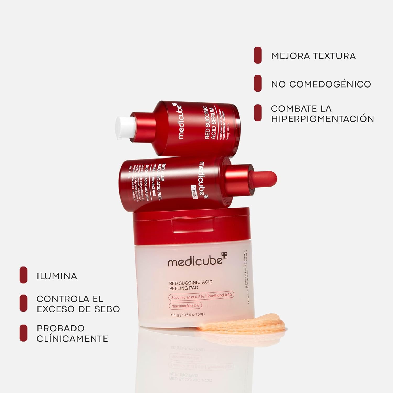 Medicube – Red Succinic Acid Peeling Pad | Pad Esfolianti K-Beauty