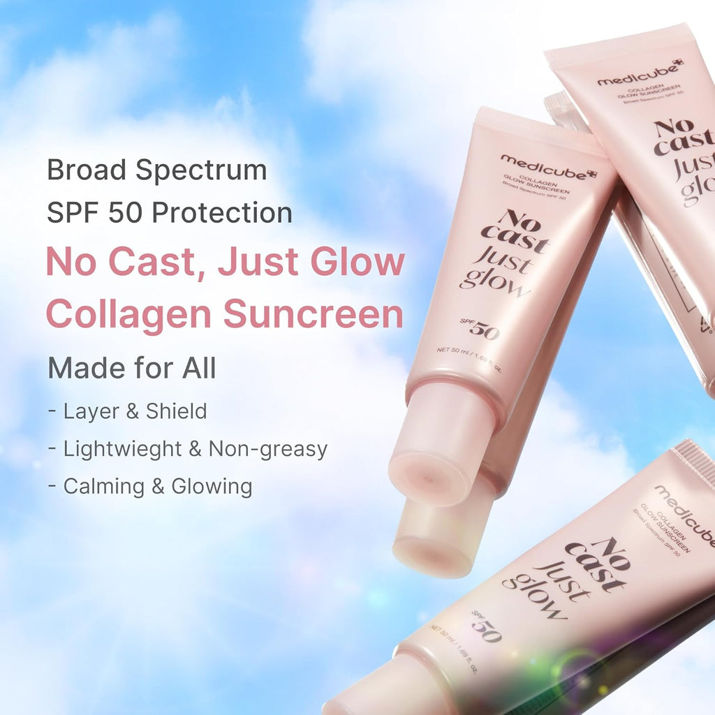 Medicube – No Cast Just Glow Collagen Sunscreen SPF50+ | Solare Viso K-Beauty