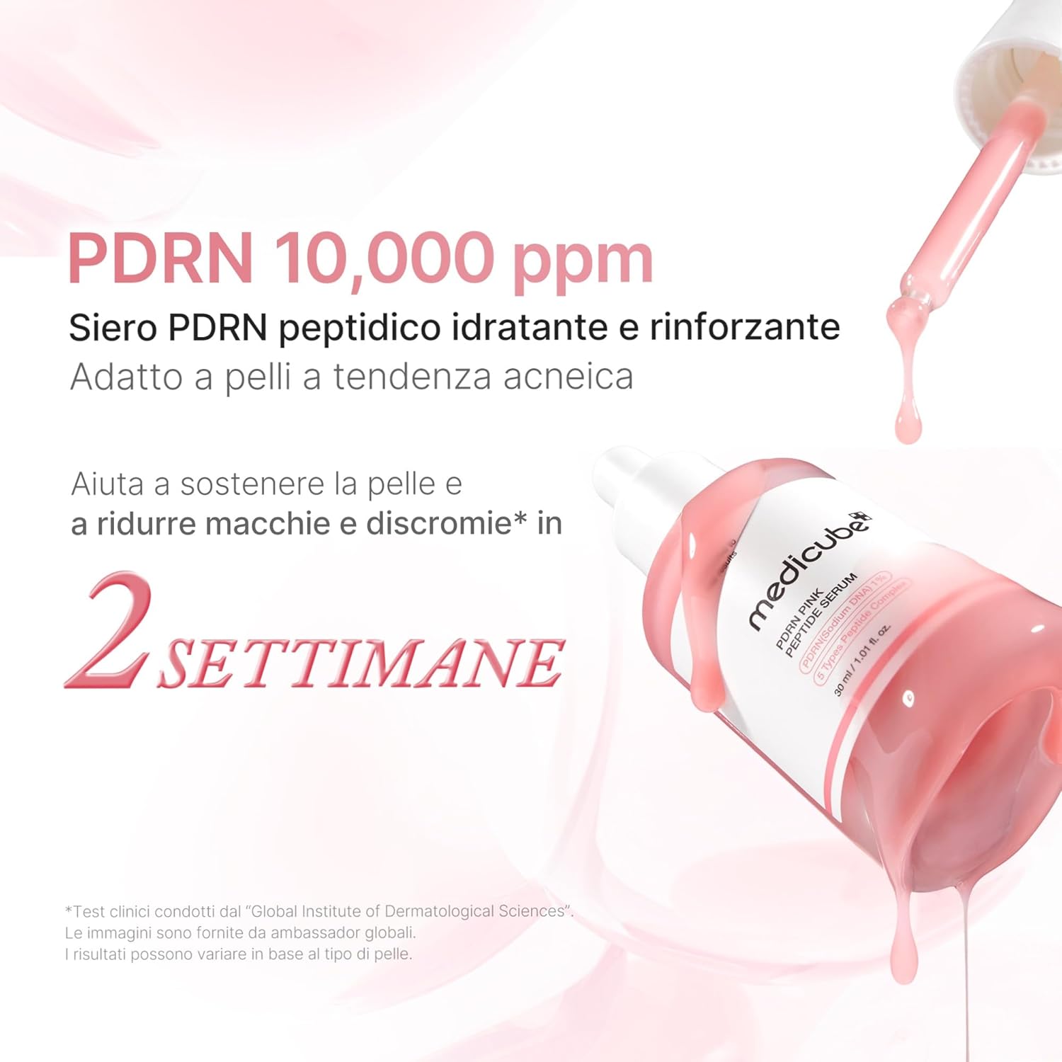 medicube PDRN Pink Peptide Serum with Salmon DNA | Siero con Peptidi e Niacinamide per Idratazione e Pelle dall'Aspetto Più Compatto, Migliora Tono della Pelle, 30ml