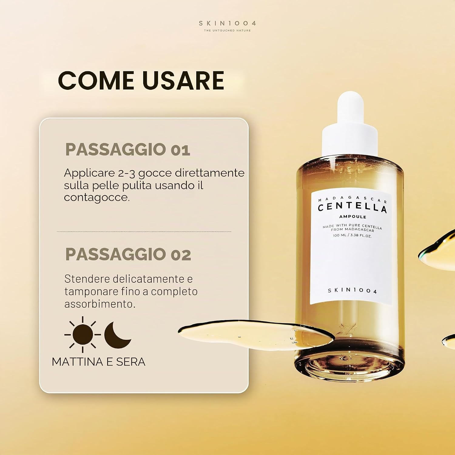 Skin1004, Centella Asiatica del Madagascar / siero viso/estratto 100% di centella asiatica/lenitivo, per pelli sensibili e a tendenza acneica