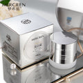 Crema viso sbiancante e idratante Marcilen MG store, contenitore con crema bianca e texture morbida, per cura della pelle del viso