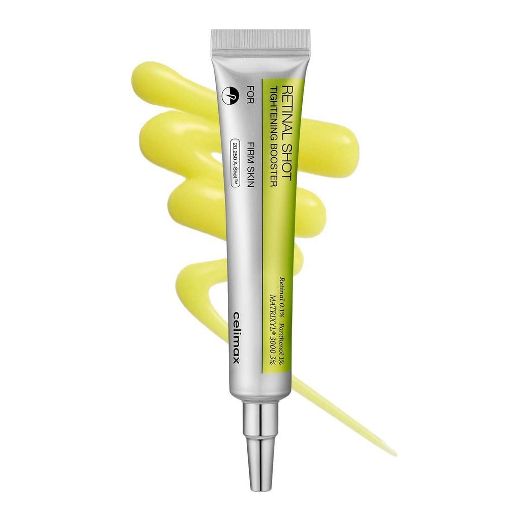 Crema viso anti-età Celimax Retinal Shot Tightening Booster con confezione e applicatore, idratante e rassodante per la pelle
