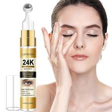 Crema contorno occhi Lanemay 24K Gold di MG store, con formula ricca e illuminante, visibile in un vasetto elegante.