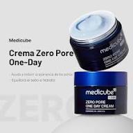 Crema viso Medicube Zero Pore One Day Cream, texture liscia e leggero, in confezione bianca, ideale per pelli porose e opache.